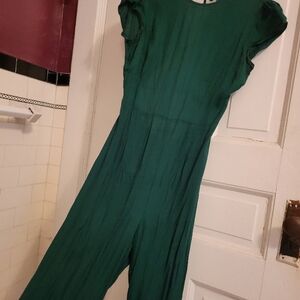 Reformation dark green jumpsuit